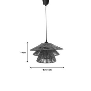 299 000006 2 2 Ceiling light Oakim Inart E27 brown paper rope D35.5χ19cmBOHO CHIC > Luminaries