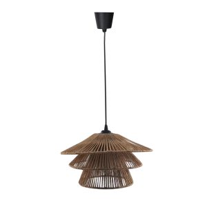 299 000006 3 Ceiling light Oakim Inart E27 brown paper rope D35.5χ19cmBOHO CHIC > Luminaries