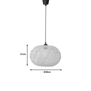 299 000007 2 5 Ceiling light Universe Inart E27 natural bamboo D38χ31cmBOHO CHIC > Luminaries