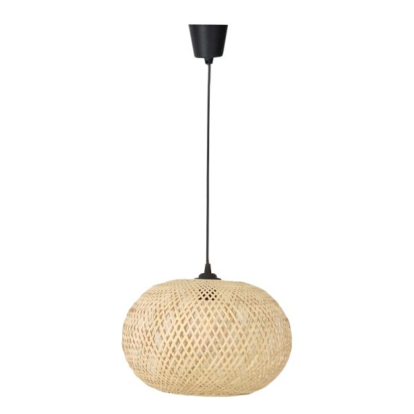 299 000007 6 Ceiling light Universe Inart E27 natural bamboo D38χ31cmBOHO CHIC > Luminaries