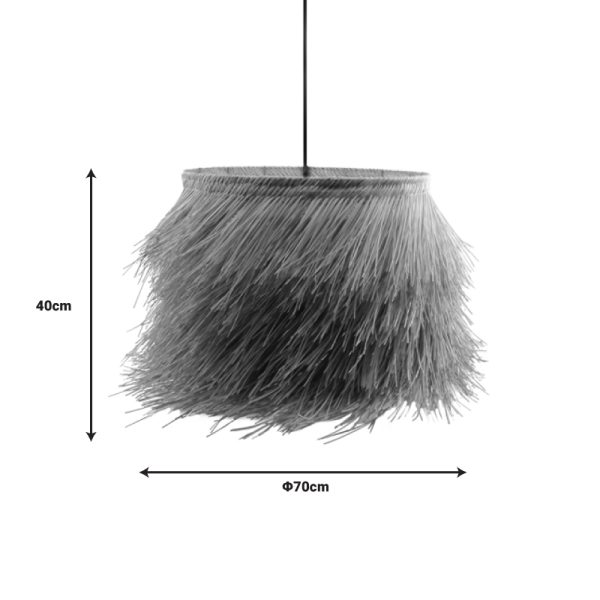 299 000008 2 6 Ceiling light Hairy Inart E27 rattan in natural color D70χ40cmBOHO CHIC > Luminaries