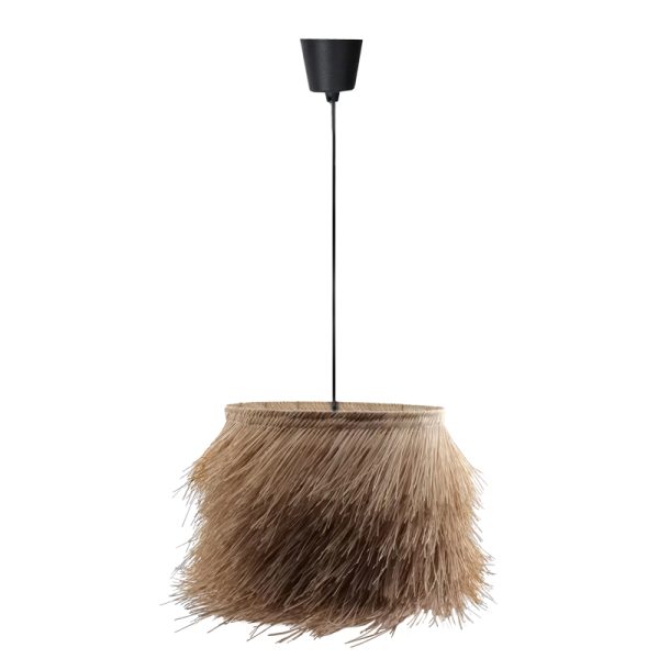 299 000008 7 Ceiling light Hairy Inart E27 rattan in natural color D70χ40cmBOHO CHIC > Luminaries