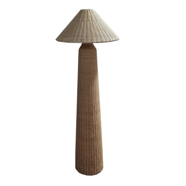 299 000009 5 Floor lamp Mesulus Inart E27 natural rattan D56.5x150cmBOHO CHIC > Luminaries