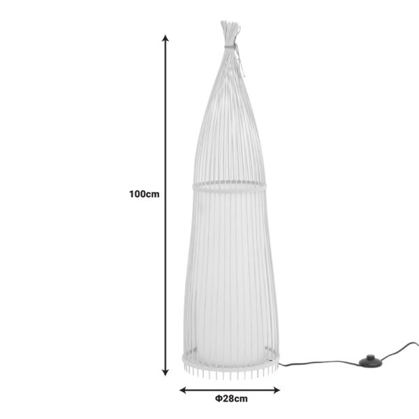 299 000015 3 4 Floor lamp Florance Inart E27 bamboo in natural color D28x100cmLighting > Floor