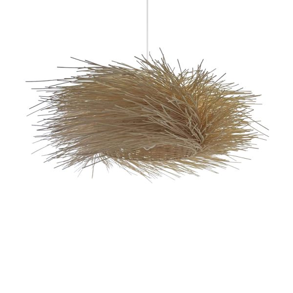 299 000016 4 Ceiling light Tradel Inart E27 rattan in natural color D53χ19cmBOHO CHIC > Luminaries