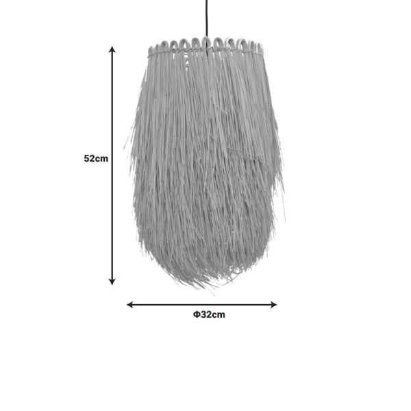 299 000017 2 2 Ceiling light Dreco Inart E27 rattan in natural color D32χ52cmBOHO CHIC > Luminaries