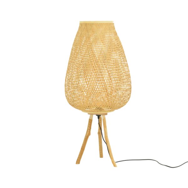 299 000019 10 Floor lamp Vazel Inart E27 bamboo in natural color D38χ83.5cmBOHO CHIC > Luminaries