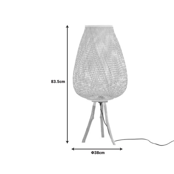 299 000019 2 9 Floor lamp Vazel Inart E27 bamboo in natural color D38χ83.5cmBOHO CHIC > Luminaries