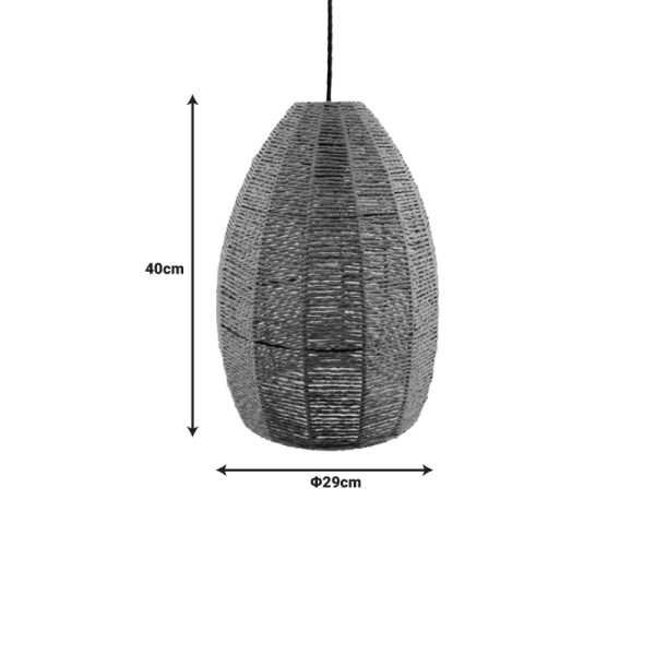 299 000020 2 6 Ceiling light Ropal Inart E27 rope in natural color D29x40cmBOHO CHIC > Luminaries