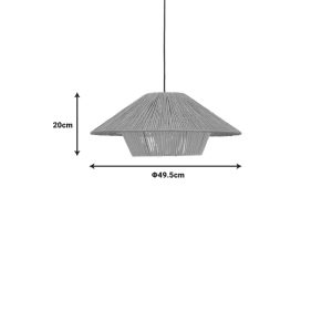 299 000024 3 4 Ceiling light Jarpie Inart E27 rope in natural color D49.5χ20cmBOHO CHIC > Luminaries