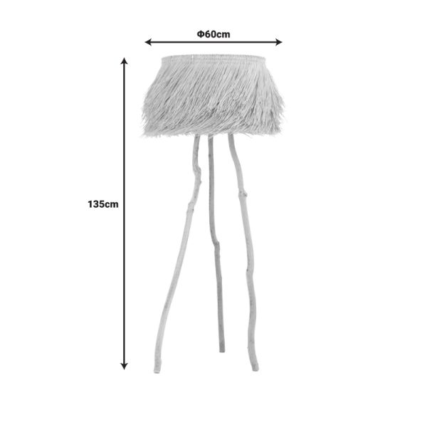 299 000026 2 8 Floor lamp Herfo Inart E27 rattan in natural color D60χ135cmBOHO CHIC > Luminaries