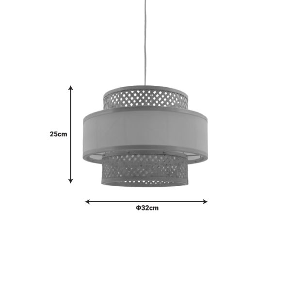 299 000030 2 6 Ceiling light Certy Inart E27 bamboo in natural color D32χ25cmBOHO CHIC > Luminaries