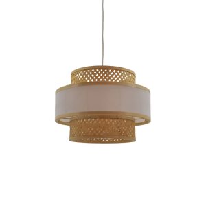 299 000030 7 Ceiling light Certy Inart E27 bamboo in natural color D32χ25cmBOHO CHIC > Luminaries