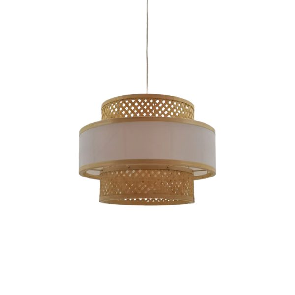 299 000030 7 Ceiling light Certy Inart E27 bamboo in natural color D32χ25cmBOHO CHIC > Luminaries