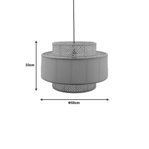299 000031 2 4 Ceiling light Certy Inart E27 bamboo in natural color D50χ33cmBOHO CHIC > Luminaries