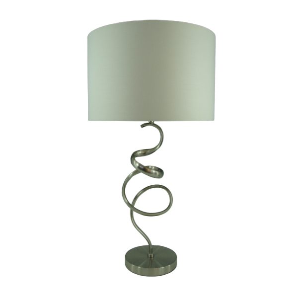 300 000013 5 Table lamp Valou Inart E27 silver aluminium-white fabric D35x65cmSPRING OFFERS