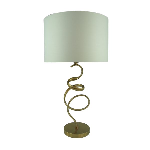 300 000014 2 Table lamp Valou Inart E27 gold aluminium-white fabric D35x65cmSPRING OFFERS