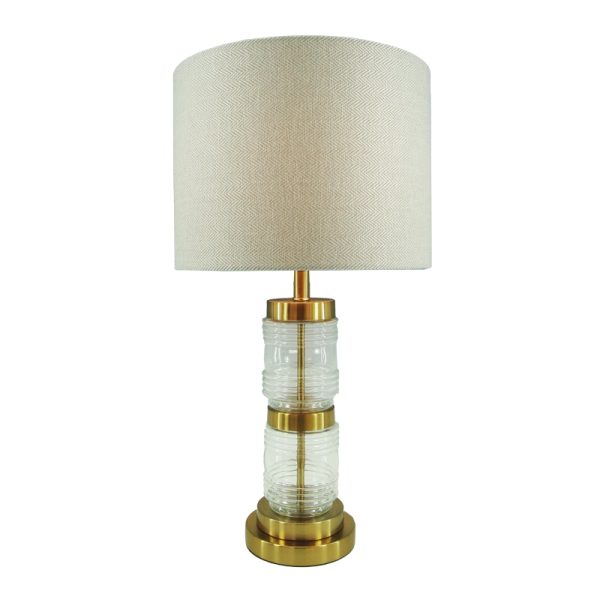 300 000021 2 Table lamp Wenxie Inart E27 gold metal-marble-beige fabric D32x53cmSPRING OFFERS