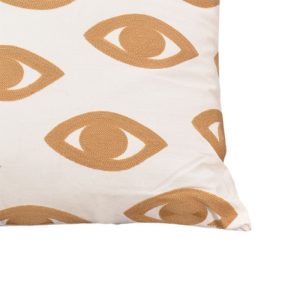 302 000019 2 4 Pillow Eyes Inart natural-white 45x45x2.5cmBOHO CHIC > Decoratives