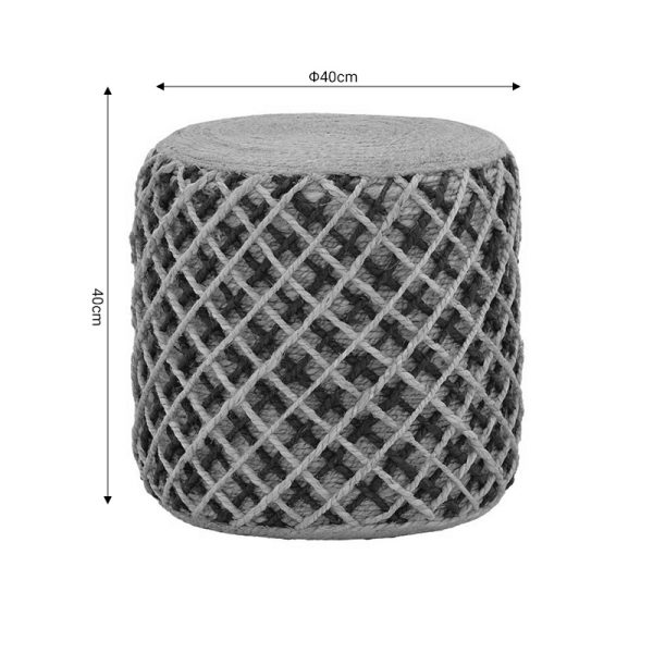 302 000022 3 12 Stool Nelly Inart natural 100% jute 40x40x40cmBOHO CHIC > Stools