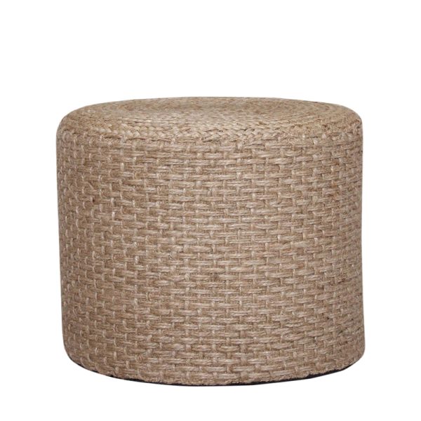 302 000034 3 Axar Inart jute stool in natural shade D40x40cmBOHO CHIC > Stools