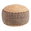 302 000036 11 Maroc Inart jute stool-pouf in natural and white shade D40x45cmBOHO CHIC > Stools
