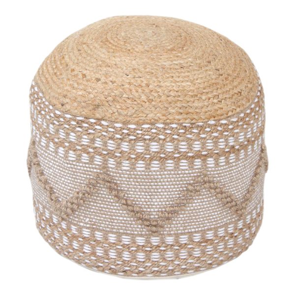 302 000043 6 Pallo Inart pouf-stool, jute-cotton in natural shade, F40x30cmBOHO CHIC > Stools