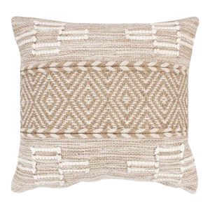 302 000046 5 Mitto Inart jute-cotton cushion in beige-white shade 45x45x2cmDecoration > Decorations