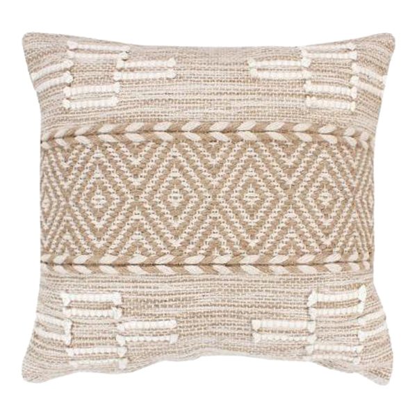302 000046 5 Mitto Inart jute-cotton cushion in beige-white shade 45x45x2cmDecoration > Decorations