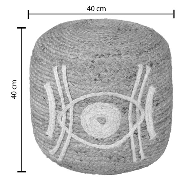 302 000047 3 1 Bono Inart jute pouf stool in natural shade F40x45cmBOHO CHIC > Stools