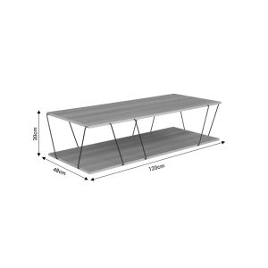 304 000001 3 2 Coffee table Tars pakoworld oak-black 120z48z30cmSPRING OFFERS