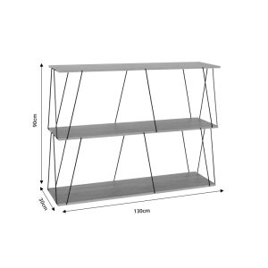 304 000007 3 2 Side table-shelf Tars pakoworld oak-black 120x30x9.cmSPRING OFFERS