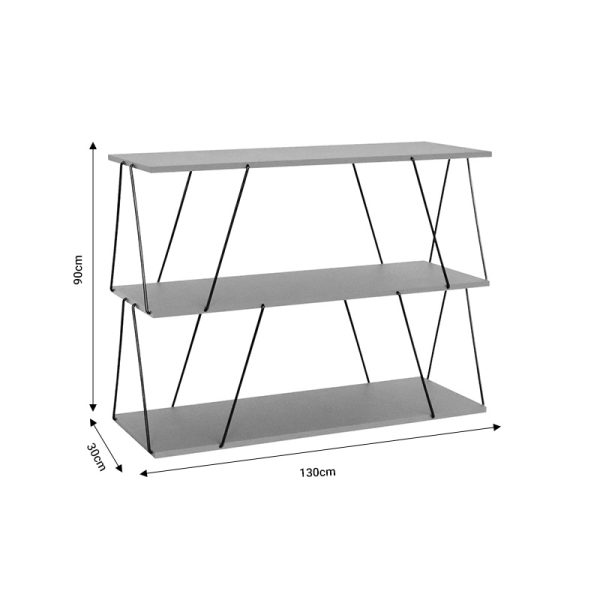 304 000008 3 2 Side table-shelf Tars pakoworld grey-black 120x30x9.cmSPRING OFFERS