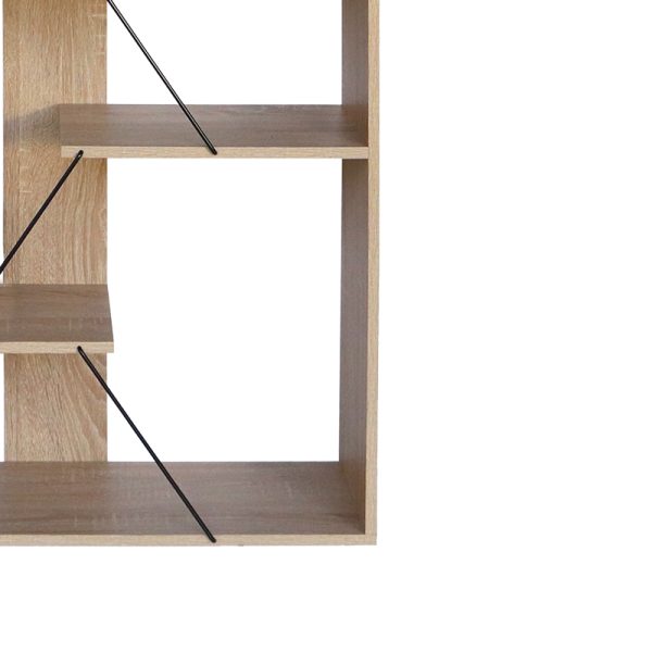 304 000009 2 2 Bookcase Tars pakoworld oak-black 84x25.5x154.5cmSPRING OFFERS