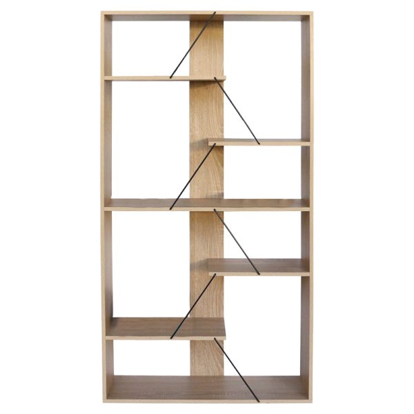 304 000009 4 Bookcase Tars pakoworld oak-black 84x25.5x154.5cmSPRING OFFERS