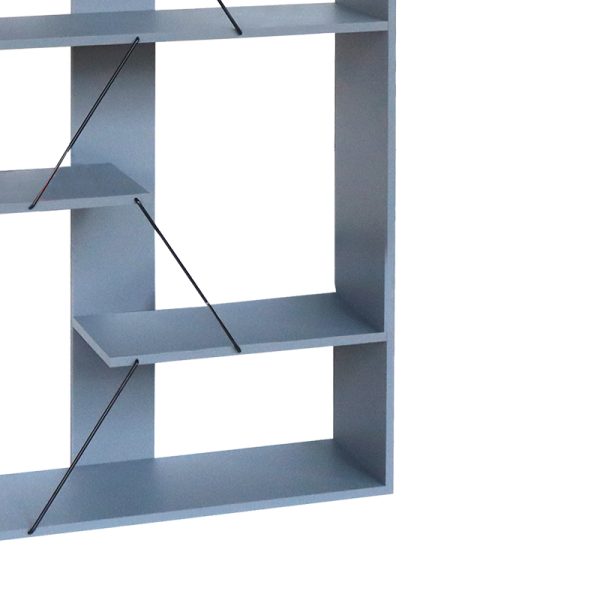 304 000010 2 2 Bookcase Tars pakoworld grey-black 84x25.5x154.5cmSPRING OFFERS