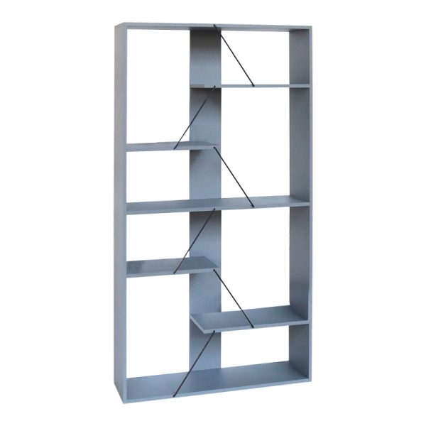 304 000010 4 Bookcase Tars pakoworld grey-black 84x25.5x154.5cmSPRING OFFERS