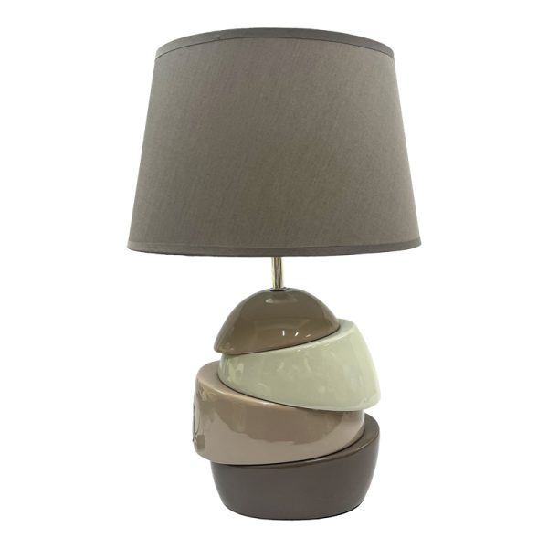 306 000004 2 Table lamp Gadre Inart E27 coffee ceramic-metal 31.5x20x47cmSPRING OFFERS