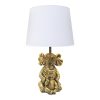 306 000008 2 Table lamp Guidance Inart E27 white glass-white fabric lampshade D25x41cmSPRING OFFERS