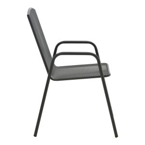 308 000001 2 5 Armchair Pomedon pakoworld stackable black metal 56x64x87cmOutdoor furniture > Garden armchairs