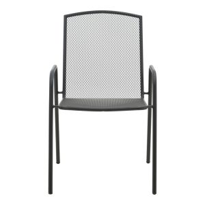 308 000001 3 5 Armchair Pomedon pakoworld stackable black metal 56x64x87cmOutdoor furniture > Garden armchairs