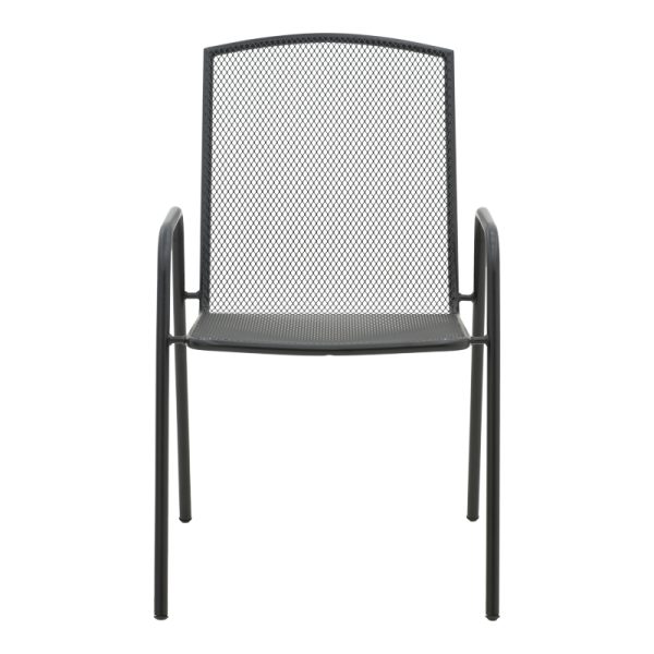 308 000001 3 5 Armchair Pomedon pakoworld stackable black metal 56x64x87cmOutdoor furniture > Garden armchairs