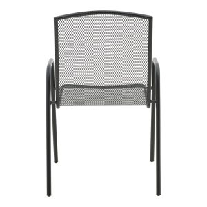308 000001 4 5 Armchair Pomedon pakoworld stackable black metal 56x64x87cmOutdoor furniture > Garden armchairs