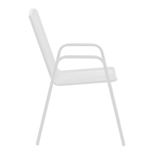 308 000002 2 2 Armchair Pomedon pakoworld stackable white metal 56x64x87cmOutdoor furniture > Garden armchairs
