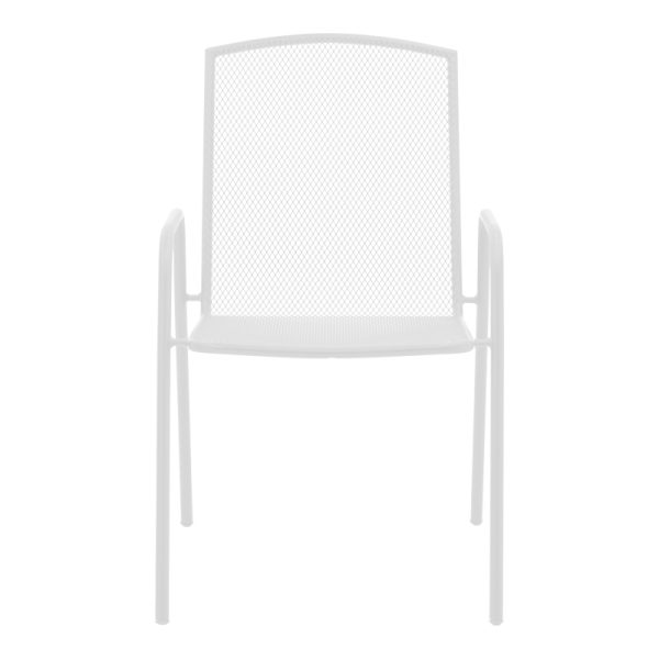 308 000002 3 2 Armchair Pomedon pakoworld stackable white metal 56x64x87cmOutdoor furniture > Garden armchairs