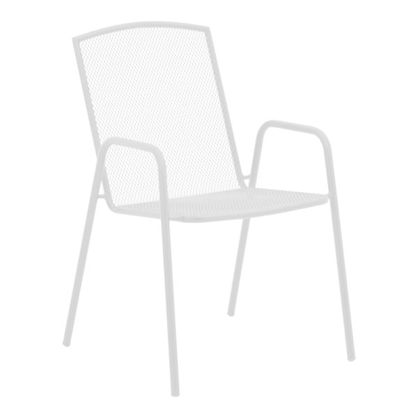 308 000002 5 Armchair Pomedon pakoworld stackable white metal 56x64x87cmOutdoor furniture > Garden armchairs