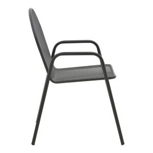 308 000003 2 2 Tarete pakoworld stackable armchair black metal 55x64x86.5cmOutdoor furniture > Garden armchairs