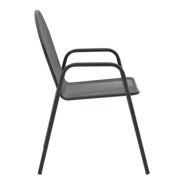308 000003 2 2 Tarete pakoworld stackable armchair black metal 55x64x86.5cmOutdoor furniture > Garden armchairs