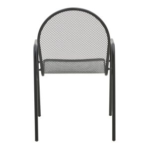 308 000003 4 2 Tarete pakoworld stackable armchair black metal 55x64x86.5cmOutdoor furniture > Garden armchairs