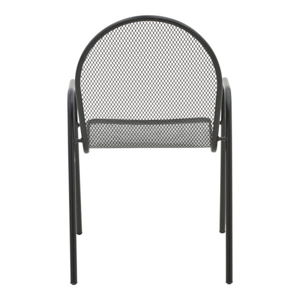308 000003 4 2 Tarete pakoworld stackable armchair black metal 55x64x86.5cmOutdoor furniture > Garden armchairs
